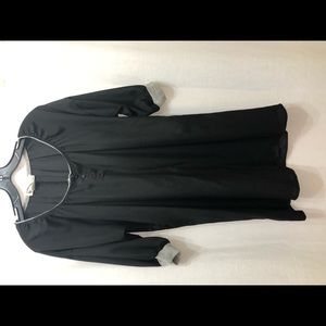Black tunic dress with cotton sleeve bands